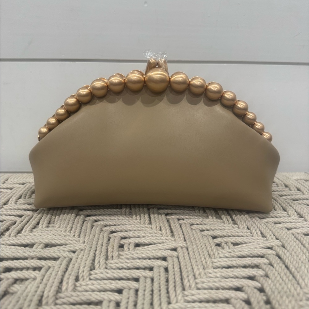 NEW Cult Gaia tan leather Una clutch - Picture 5 of 7